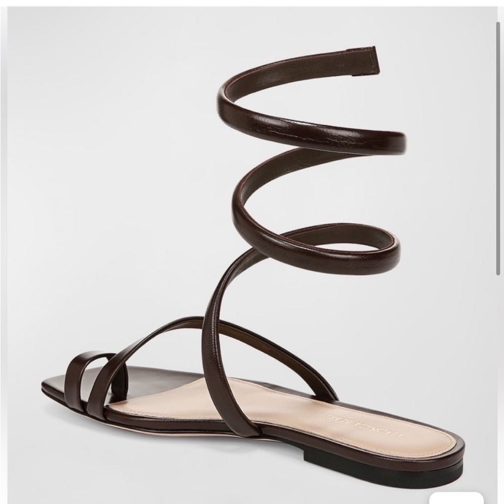 Veronica Beard Dark Brown Spiral Sandals